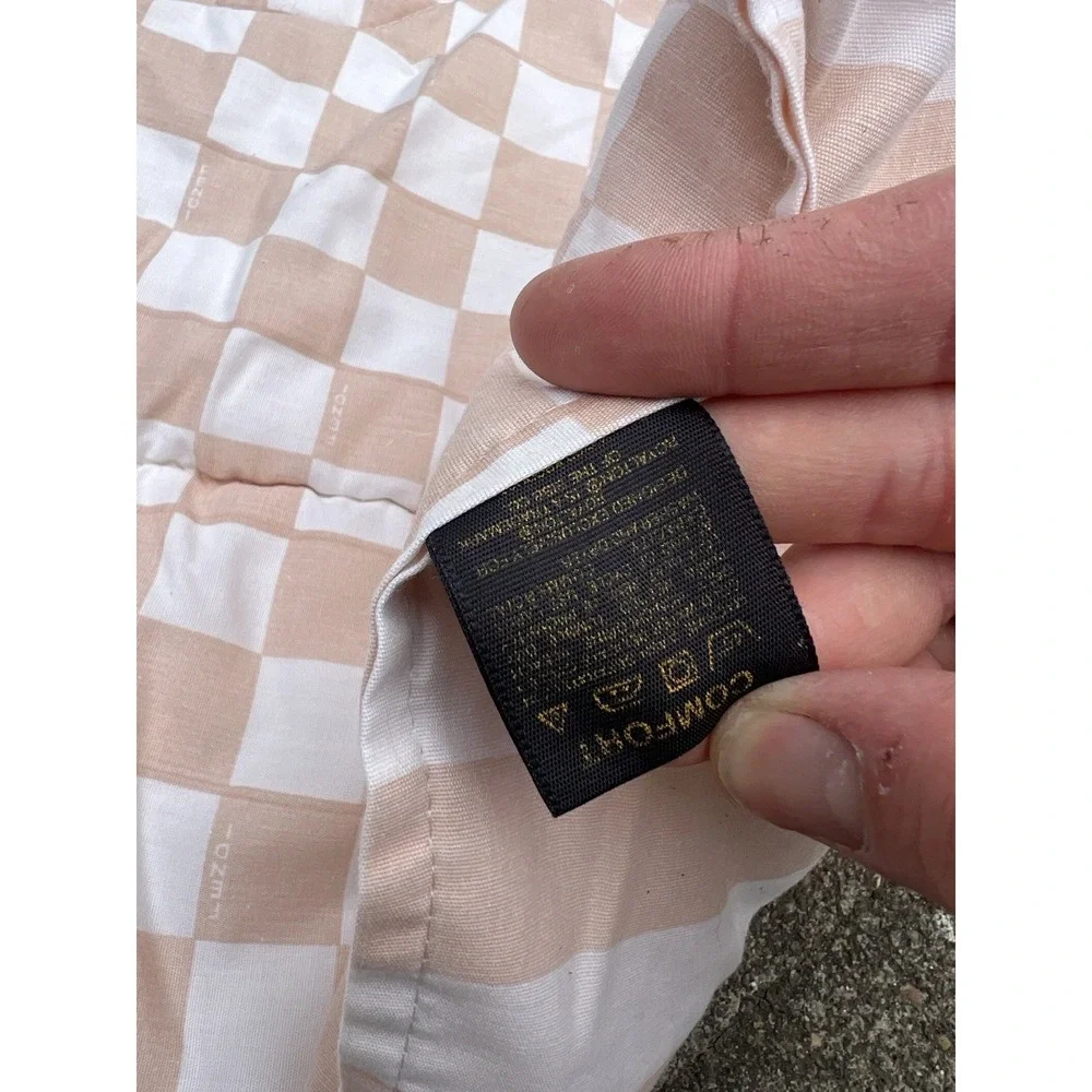 Fendi Reversible Cotton‎ Comforter Reversible Rare Checks / Striped Tan / White
